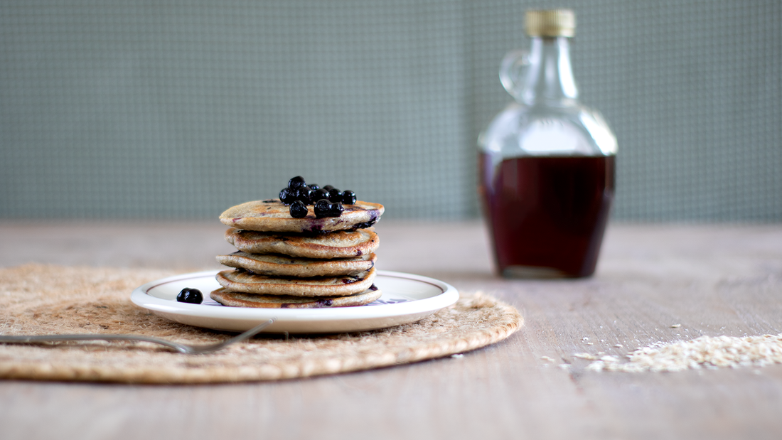 Glutenvrije Haver-Pancakes met Blauwe Bessen